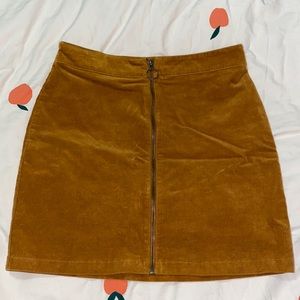 Camel Corduroy O Ring Skirt